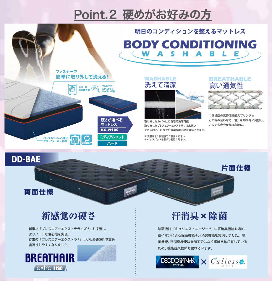 高機能マットレスの寝心地を体感！硬めがお好みの方に適したマットレス